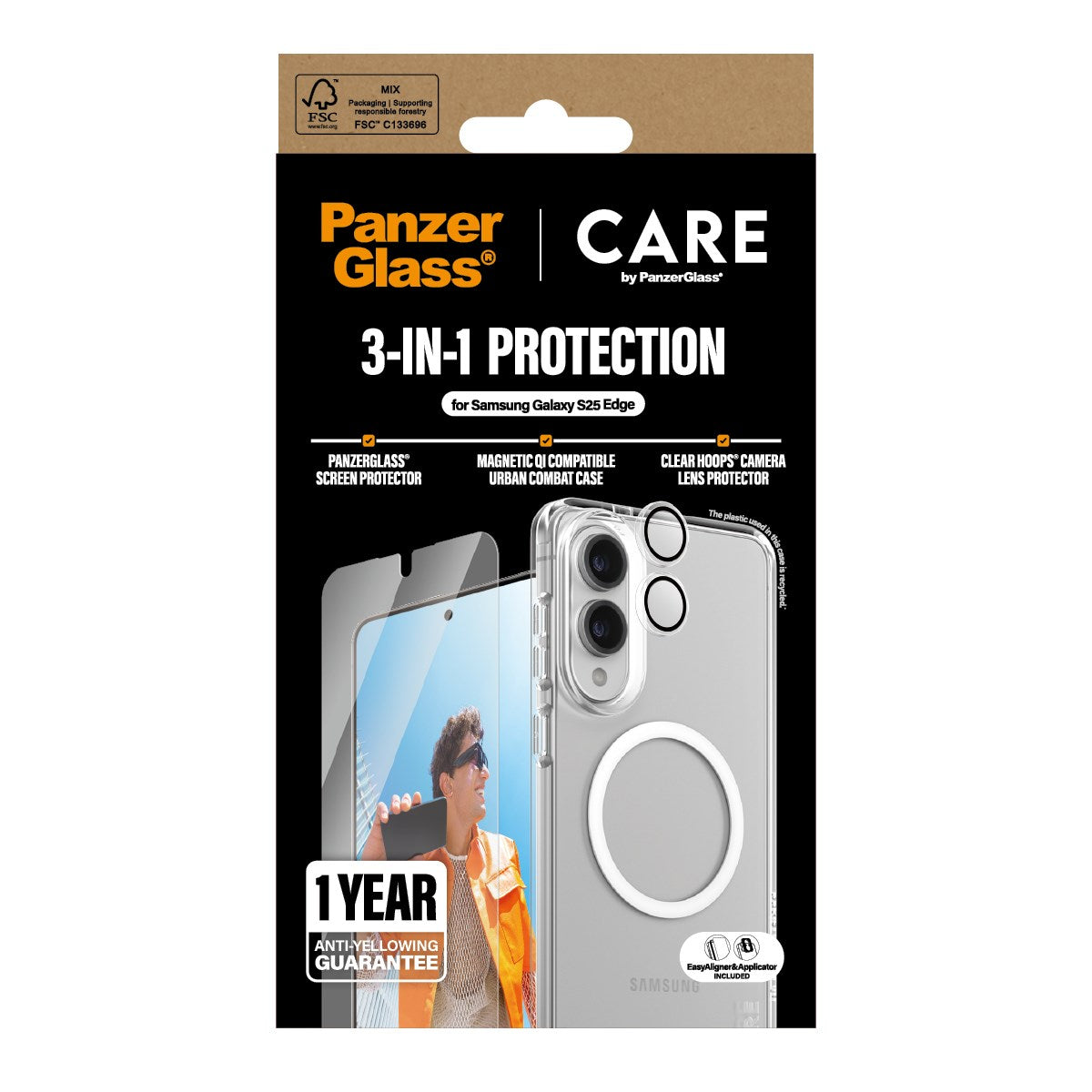 PanzerGlass® | CARE by PanzerGlass® Urban Combat 3-in-1 Bundle Samsung S25 Edge